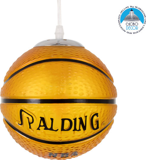 GloboStar Spalding Nba Einfaches Licht Kinderdeckenleuchte Deckenleuchte mit Fassung E27 Orange 18x18cm
