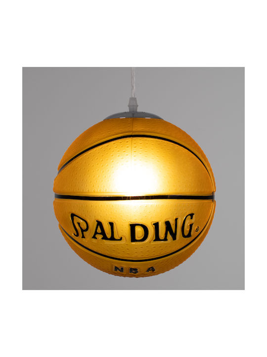 GloboStar Kids Glass Single Ceiling Light E27 Spalding Nba Orange 25x25cm