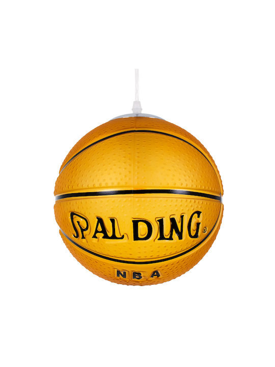 GloboStar Kids Glass Single Ceiling Light E27 Spalding Nba Orange 25x25cm