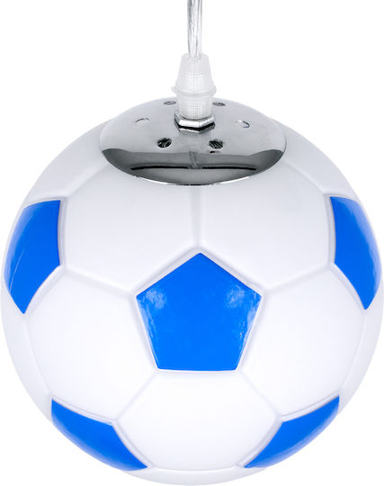 GloboStar Football Einfaches Licht Kinderdeckenleuchte Deckenleuchte mit Fassung E27 White/Blue 15x18cm