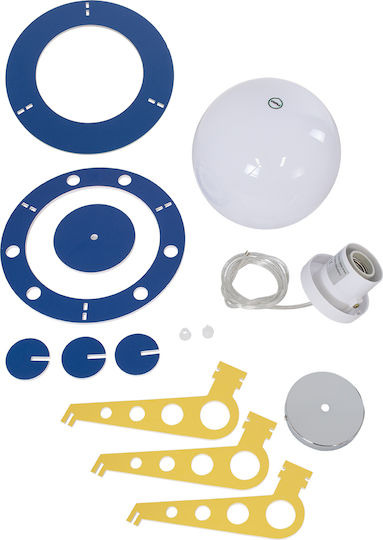 GloboStar Raumschiff-UFO Einfaches Licht Kinderdeckenleuchte Deckenleuchte mit Fassung E27 Gelb 58x24cm