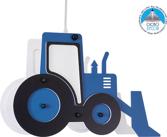 GloboStar Kids Plastic Single Ceiling Light E27 Tractor Blue