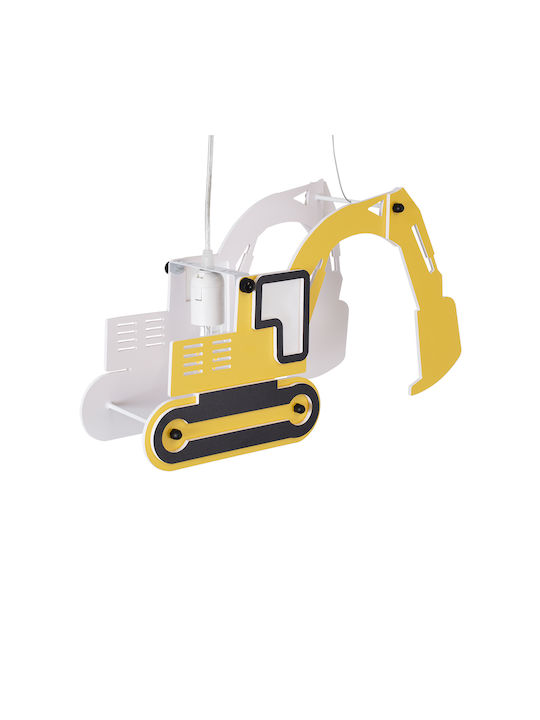 GloboStar Kids Plastic Single Ceiling Light E27 Excavator Yellow 45x27cm