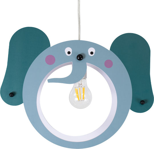 GloboStar Elephant Einfaches Licht Kinderdeckenleuchte Deckenleuchte mit Fassung E27 Grün 37.7x31.5cm