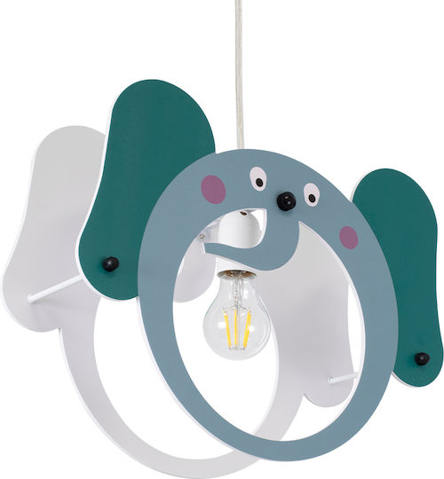 GloboStar Elephant Einfaches Licht Kinderdeckenleuchte Deckenleuchte mit Fassung E27 Grün 37.7x31.5cm