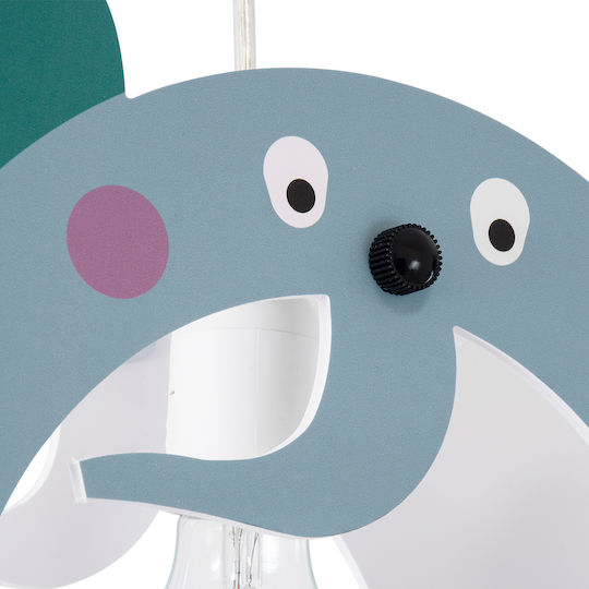 GloboStar Elephant Einfaches Licht Kinderdeckenleuchte Deckenleuchte mit Fassung E27 Grün 37.7x31.5cm