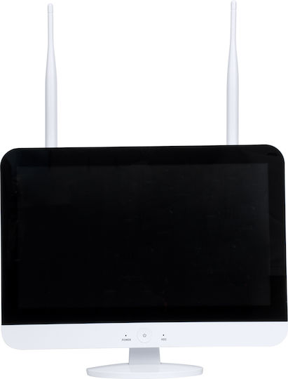GloboStar Surveillance System 4 Cameras Wireless Cameras IP 1080p with Recorder & Monitor