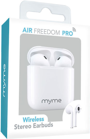 MyMe Air Freedom Pro Earbud Bluetooth хендсфри Слушалки с Кутийка за Зареждане Бял