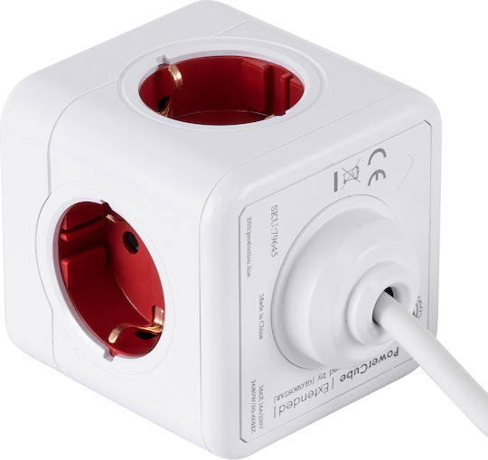GloboStar PowerCube 5 Θέσεων με Καλώδιο 1.5m