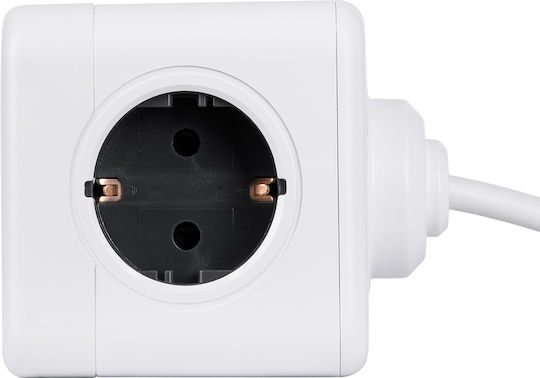 GloboStar PowerCube mit Überspannungsschutz 5 Positionen mit Kabel 1.5m Gray
