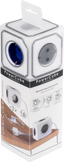 GloboStar PowerCube 5 Θέσεων με Καλώδιο 1.5m