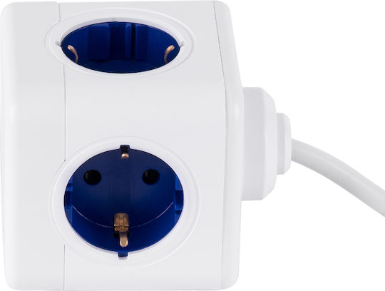 GloboStar PowerCube with Surge Protection 4 Positions with 2 USB-A and Cable 1.5m