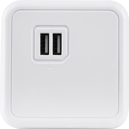 GloboStar PowerCube with Surge Protection 4 Positions with 2 USB-A and Cable 1.5m