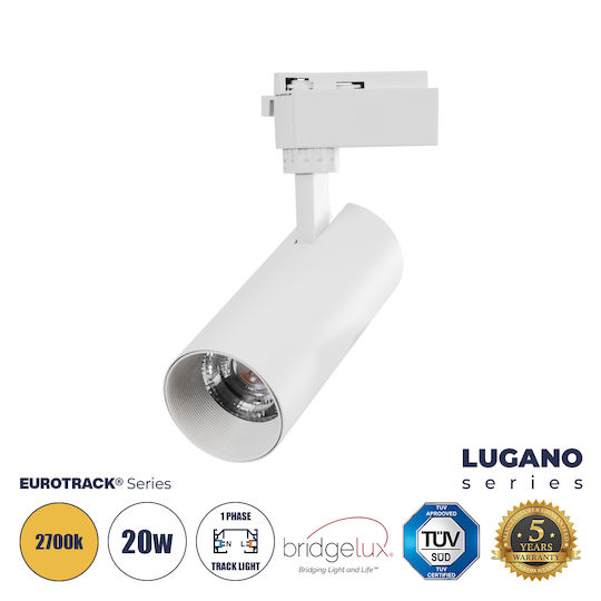 GloboStar Lugano LED Iluminare Liniară Comercială Plafon 20W Alb Cald IP20 L6.5xÎ20cm