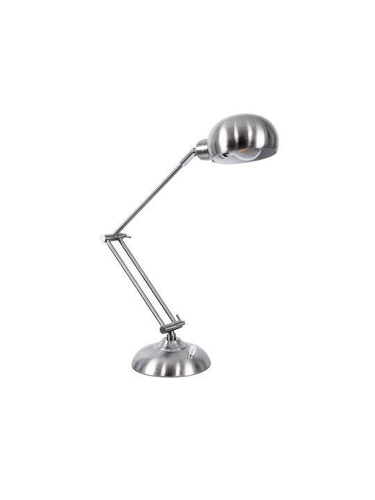 GloboStar Office Office Lamp with Foldable Arm for Socket E27 in Silver Color