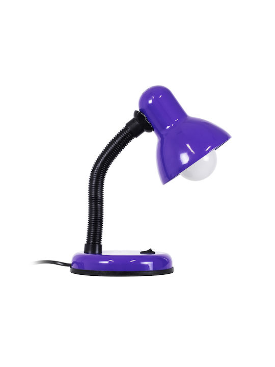 GloboStar Student Office Lamp with Flexible Arm for Socket E27 14x32cm in Purple Color