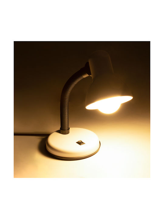 GloboStar Student Office Lamp with Flexible Arm for Socket E27 14x32cm in White Color