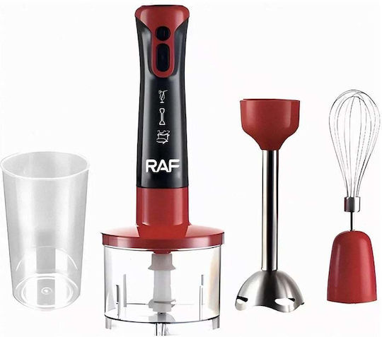 Raf Blender De Mână Cu Tijă Din Inox 600W Roșu