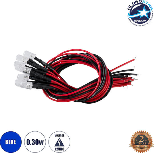 GloboStar LED 12V 0.3W Μπλε 10τμχ 73734