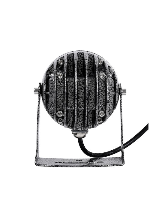 GloboStar Φωτιστικό Προβολάκι LED Εξωτερικού Χώρου 16W με Θερμό Λευκό Φως IP65 Ασημί