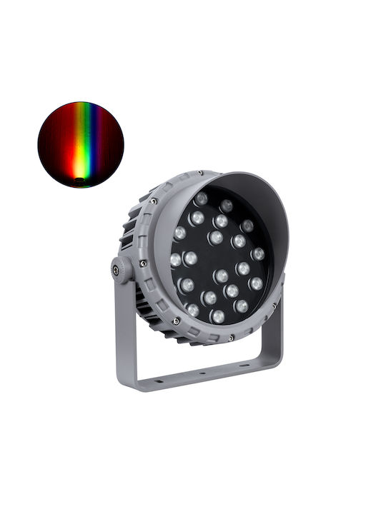 GloboStar Flood-Mena Външна Стояща Лампа LED Стенна Пералня 24W RGB IP65 Сребрист