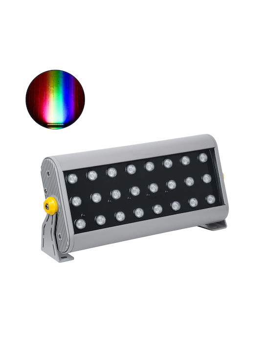 GloboStar Flood-Hena Außenstehlampe LED Wall Washer 48W RGB IP65 Silber