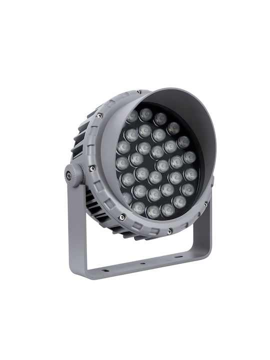 GloboStar Flood-Mena Outdoor Floor Lamp LED Wall Washer 36W with Warm White Light IP65 Silver