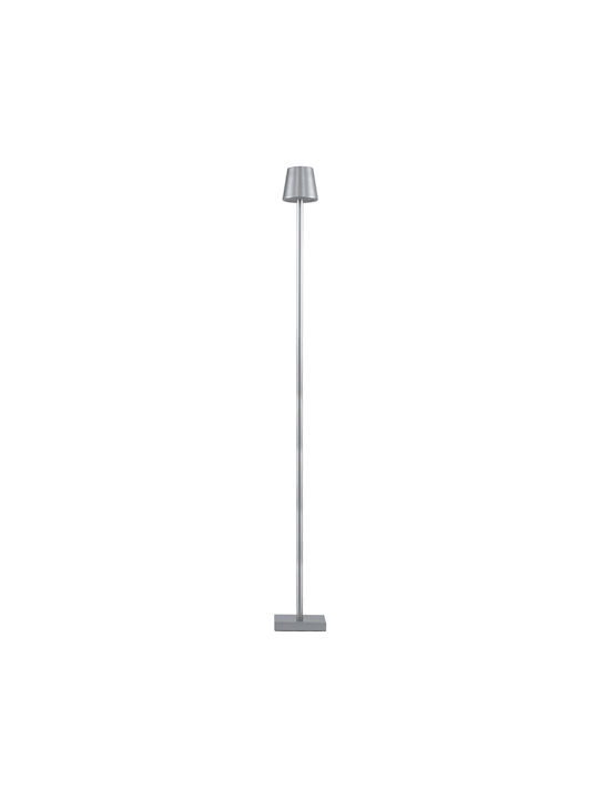 GloboStar Nega Outdoor Floor Lamp LED for Exterior Space 2.2W with Warm White Light IP44 Silver