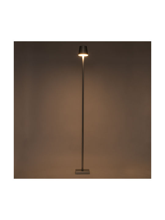 GloboStar Nega Outdoor Floor Lamp LED for Exterior Space 2.2W with Warm White Light IP44 Silver