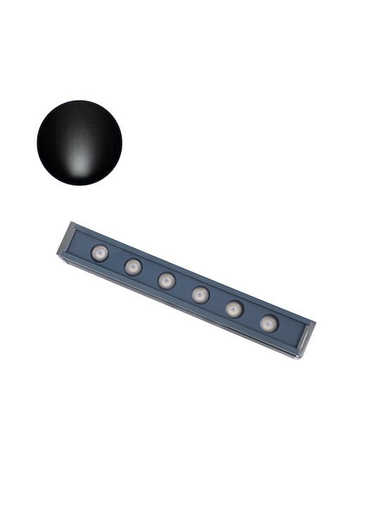 GloboStar Außenstehlampe LED Wall Washer 6W mit Kaltweißem Licht IP65 Grau