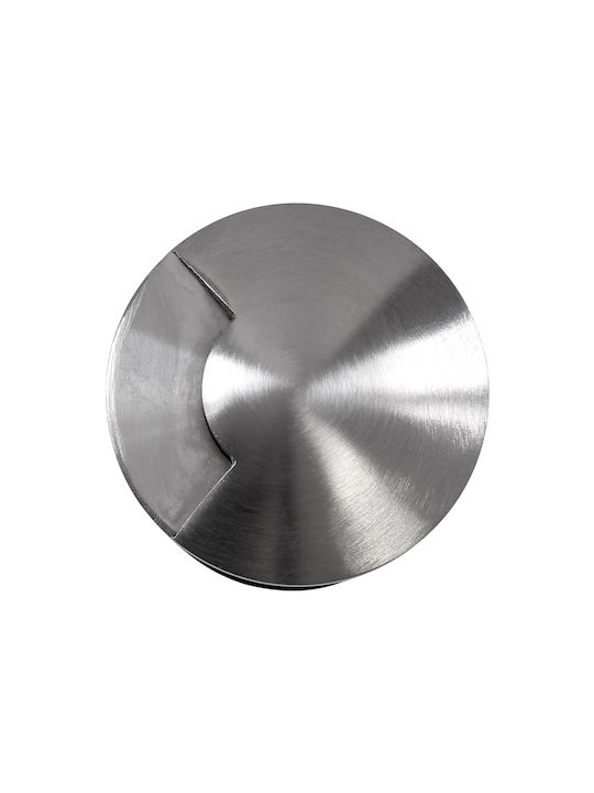 GloboStar Undergroundrena Σποτ Δαπέδου LED 1W με Θερμό Λευκό Φως IP68 Ασημί