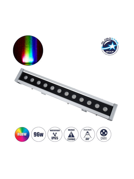 GloboStar Εξωτερικό Φωτιστικό LED Wall Washer 96W RGBW IP65 Ασημί