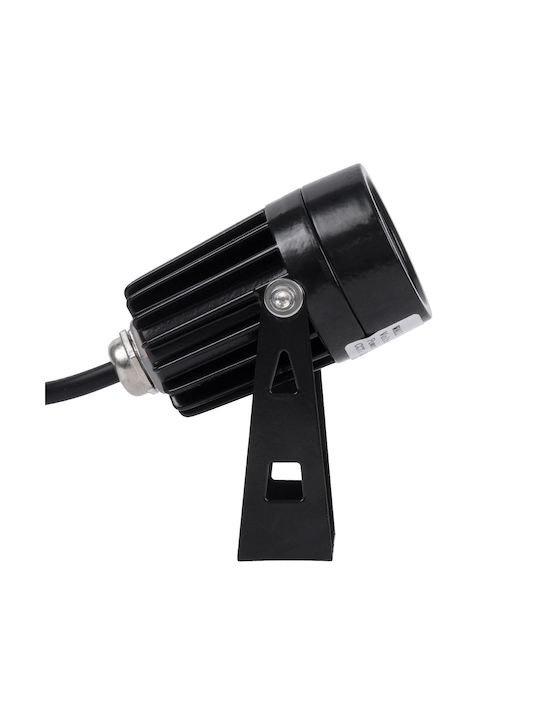 GloboStar Φωτιστικό Προβολάκι LED Εξωτερικού Χώρου 1W με Θερμό Λευκό Φως IP65 Μαύρο