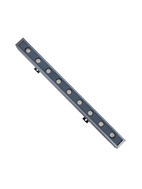 GloboStar Außenstehlampe LED Wall Washer 9W mit Kaltweißem Licht IP65 Grau