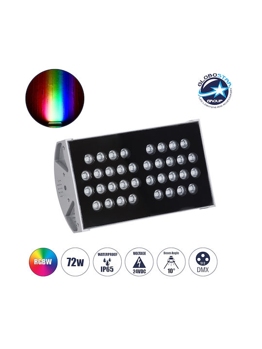 GloboStar Flood-Tena Outdoor Floor Lamp LED Wall Washer 72W RGBW IP65 Silver