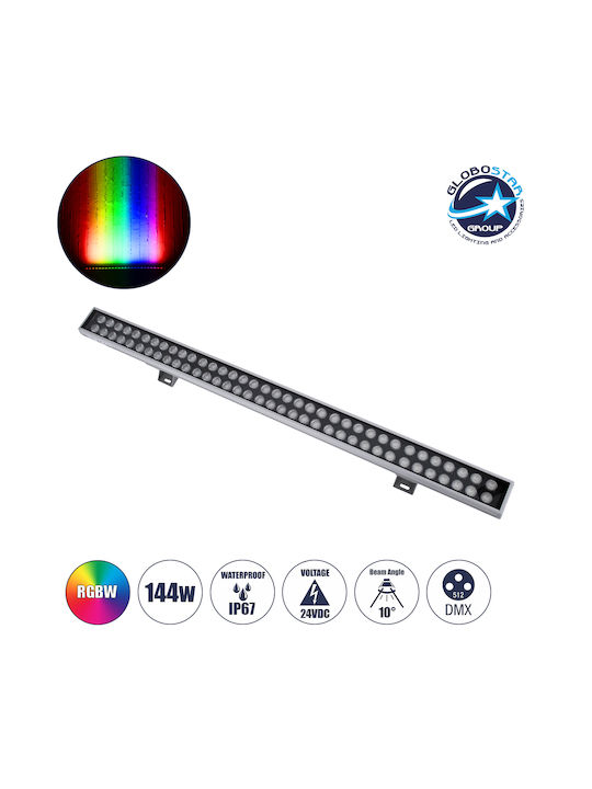 GloboStar Washergaia Außenstehlampe LED Wall Washer 144W RGBW IP67 Silber