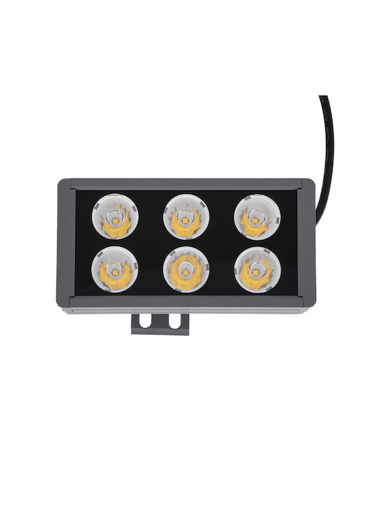 GloboStar Flood-Dany Lampă De Podea Pentru Exterior LED Mașină De Spălat Pe Perete 24W Cu Lumină Alb Cald IP65 Gri