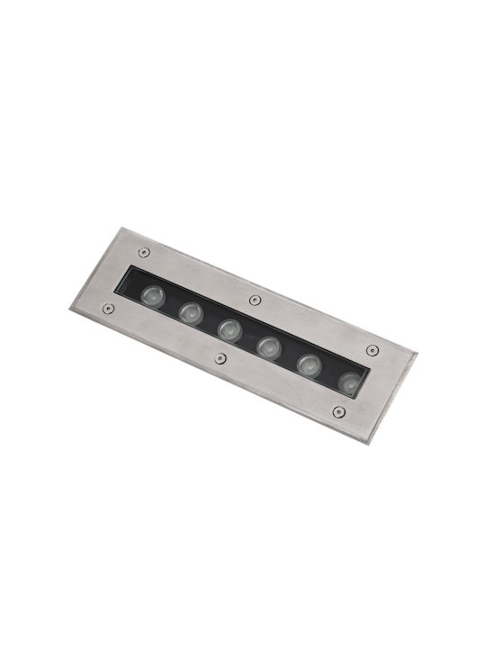 GloboStar Undergroundremvi Outdoor Floor Lamp LED Wall Washer 9W RGBW IP68 Silver