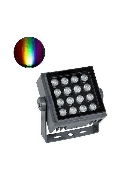GloboStar Flood-Tiny Outdoor Floor Lamp LED Wall Washer 27W RGBW IP65 Gray