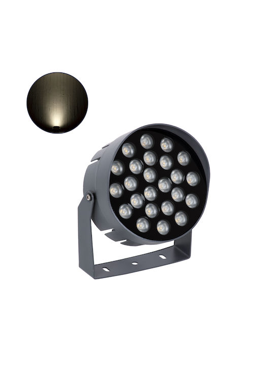 GloboStar Flood-nigma Lampă De Podea Pentru Exterior LED Mașină De Spălat Pe Perete 24W Cu Lumină Alb Natural IP65 Gri