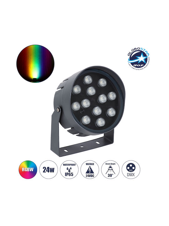 GloboStar Flood-Nigma Outdoor Floor Lamp LED Wall Washer 24W RGBW IP65 Gray