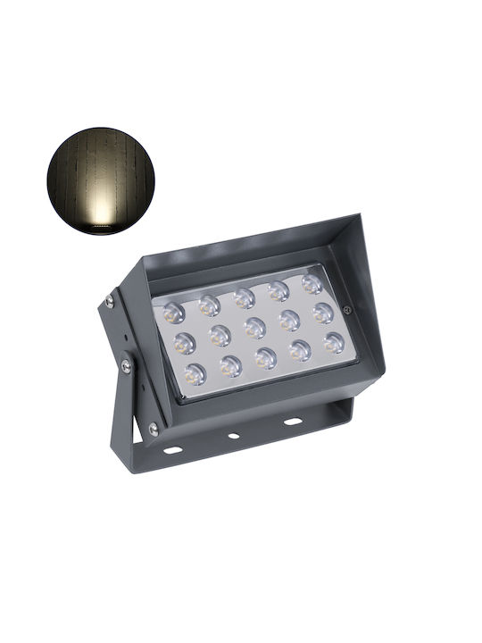 GloboStar Flood-kamy Lampă De Podea Pentru Exterior Mașină De Spălat Pe Perete 30W Cu Lumină Alb Natural IP65 Gri