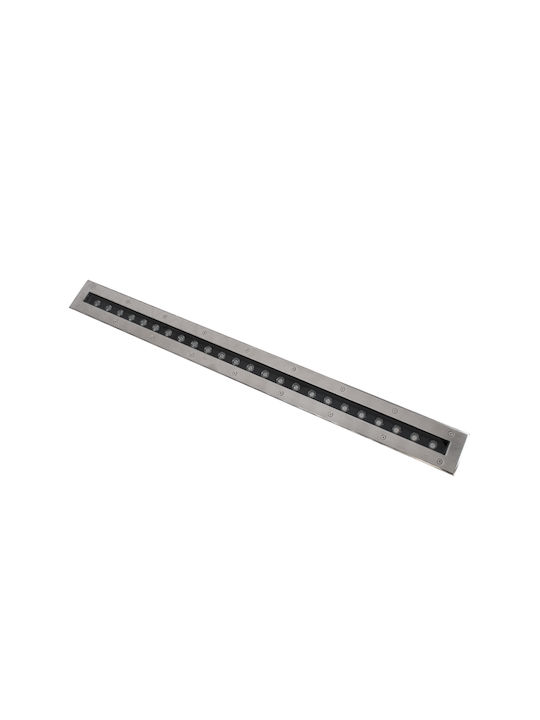 GloboStar Undergroundremvi Outdoor Floor Lamp LED Wall Washer 18W with Blue Light IP68 Silver