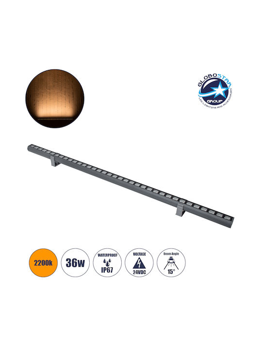 GloboStar Panda Außenstehlampe LED Wall Washer 36W mit Warmweißem Licht IP67 Graue