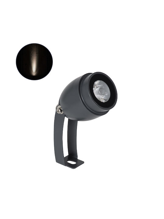 GloboStar Treelight Treegal Outdoor Floor Lamp Projector 3W with Natural White Light IP67 Gray