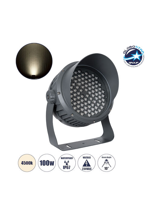 GloboStar Flooddimo Външна Стояща Лампа LED Стенна Пералня 100W с Неутрално Бяло Светлина IP67 Бяла