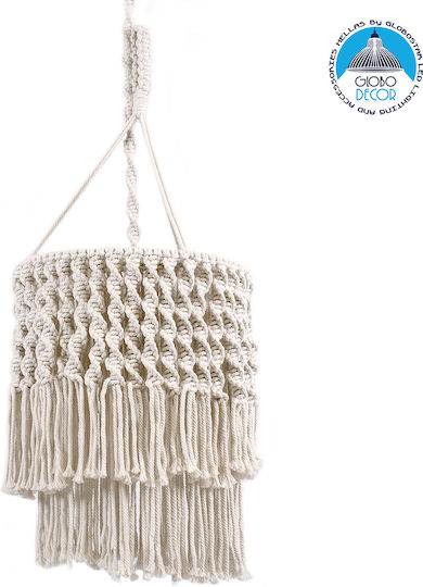 GloboStar Algeria Beige Boho Ceiling Pendant Light with Rope for E27 Socket 30x40x40cm