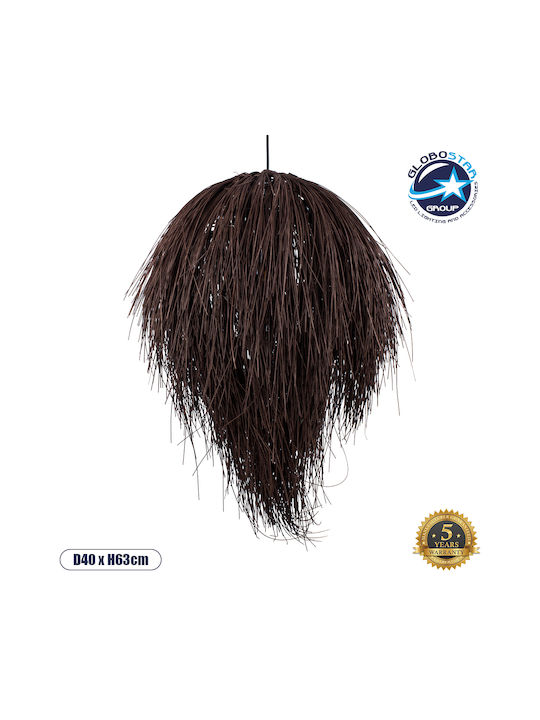 GloboStar Archipelago Hängelampe Braun Boho Raster mit Fassung E27 40cm.