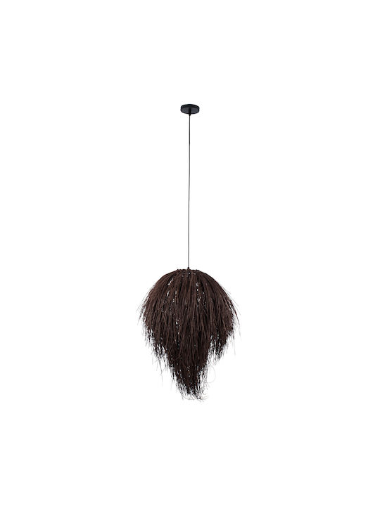 GloboStar Archipelago Hängelampe Braun Boho Raster mit Fassung E27 40cm.