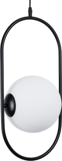 GloboStar Hamburg Pendant Light Black Ball with Socket E14, E.14 25x20x50cm